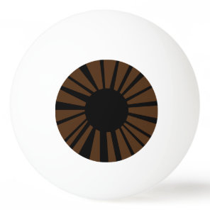 Dark Brown Eye with Black Pupil on White Eyeball Ping Pong Ball