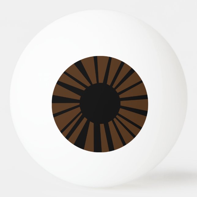 Dark Brown Eye with Black Pupil on White Eyeball Ping Pong Ball (Front)