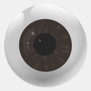 Dark Brown Eyeball Classic Round Sticker