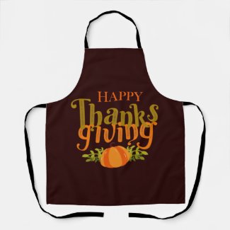 Dark Brown Fall Happy Thanksgiving Yellow Pumpkin
