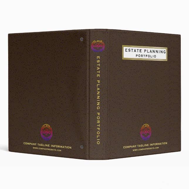 Dark Brown Family Trusts Estate Planning Portfolio 3 Ring Binder (Background)