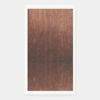 Dark Brown Faux Wood Guest Paper Napkin