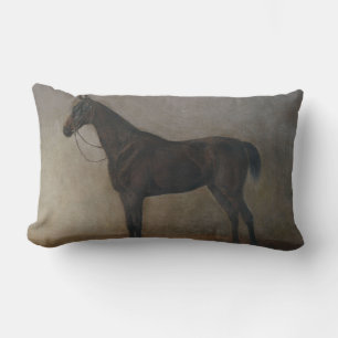 Dark Brown Gelding Horse (Vintage Animal Art) Lumbar Pillow