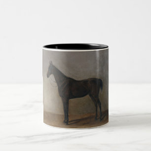 Dark Brown Gelding Horse (Vintage Animal Art) Two-Tone Coffee Mug