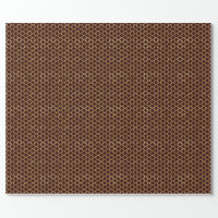 Dark Brown & Gold Geometric Quatrefoil Pattern Wrapping Paper
