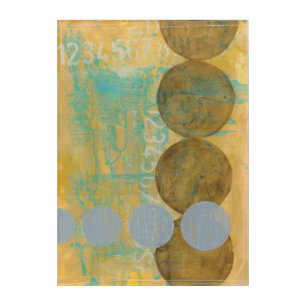 Dark Brown & Grey Circles with Numbers Numbers Acrylic Print
