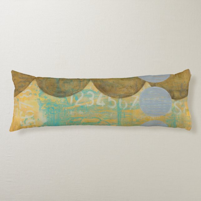 Dark Brown & Grey Circles with Numbers Numbers Body Pillow (Front)