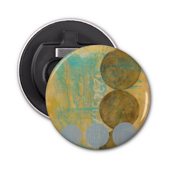 Dark Brown & Grey Circles with Numbers Numbers Bottle Opener (Front)