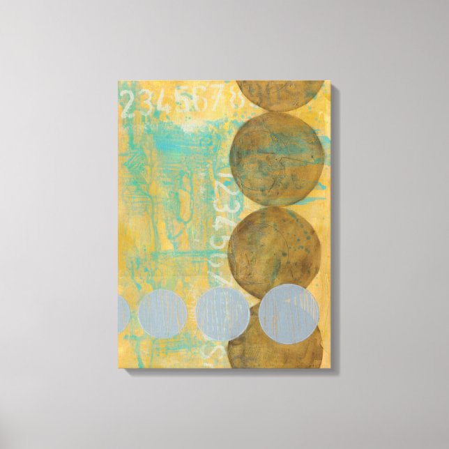 Dark Brown & Grey Circles with Numbers Numbers Canvas Print (Front)