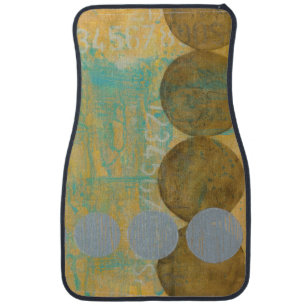 Dark Brown & Grey Circles with Numbers Numbers Car Mat