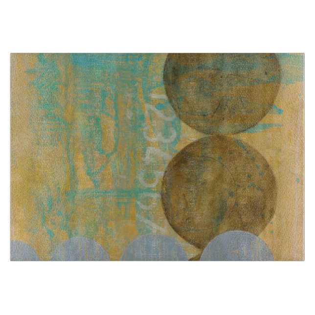 Dark Brown & Grey Circles with Numbers Numbers Cutting Board (Front)