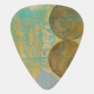 Dark Brown & Grey Circles with Numbers Numbers Guitar Pick
