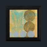 Dark Brown & Grey Circles with Numbers Numbers Jewelry Box<br><div class="desc">Dark brown and grey circles populate this work by Jennifer Goldberger,  set over an orange and blue background. Grey Numbers are also printed on the background. An enjoyably abstract work,  order your copy today!</div>