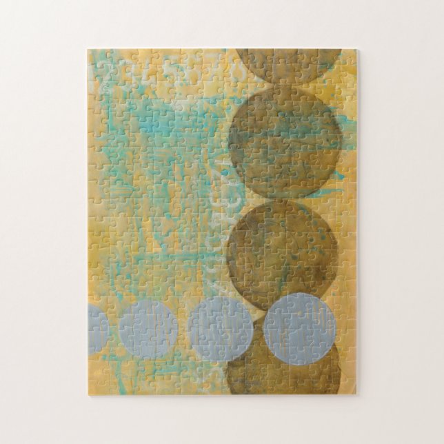 Dark Brown & Grey Circles with Numbers Numbers Jigsaw Puzzle (Vertical)