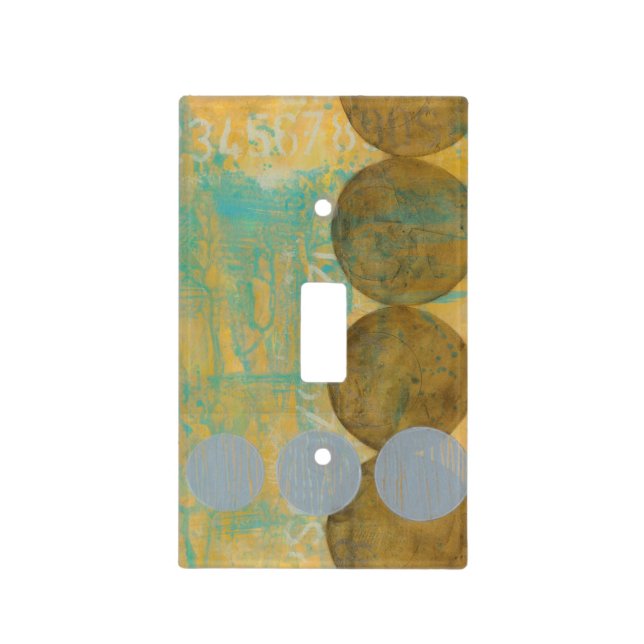 Dark Brown & Grey Circles with Numbers Numbers Light Switch Cover (Front)