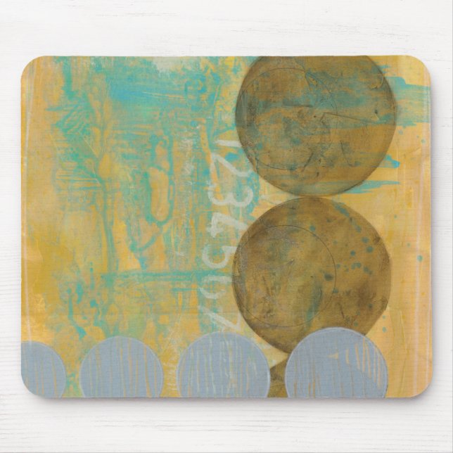 Dark Brown & Grey Circles with Numbers Numbers Mouse Pad (Front)