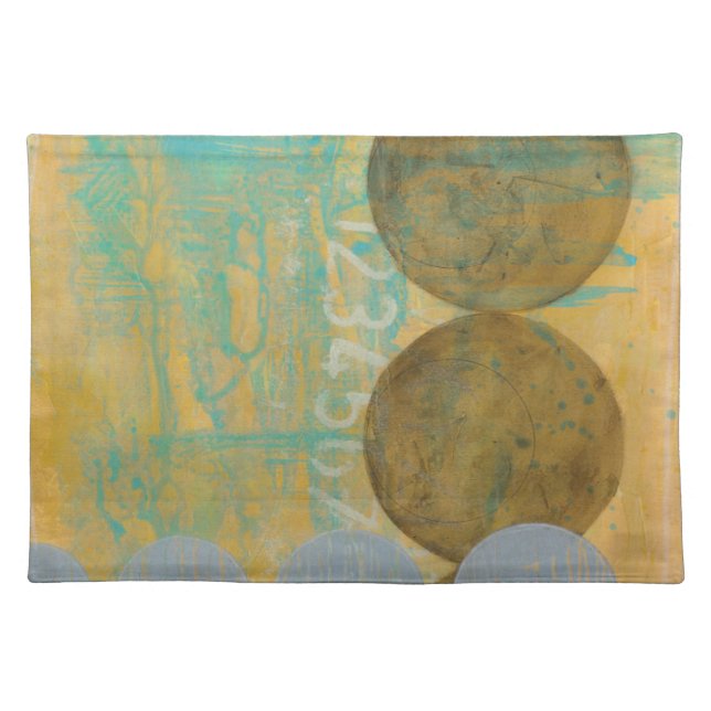 Dark Brown & Grey Circles with Numbers Numbers Placemat (Front)