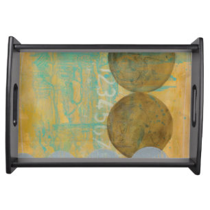 Dark Brown & Grey Circles with Numbers Numbers Serving Tray