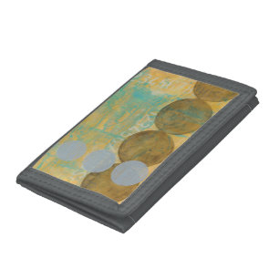 Dark Brown & Grey Circles with Numbers Numbers Tri-fold Wallet