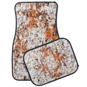 Dark brown grunge background. Black white orange o Car Floor Mat