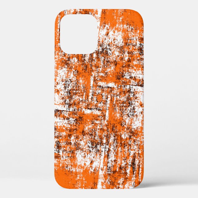 Dark brown grunge background. Black white orange o Case-Mate iPhone Case (Back)