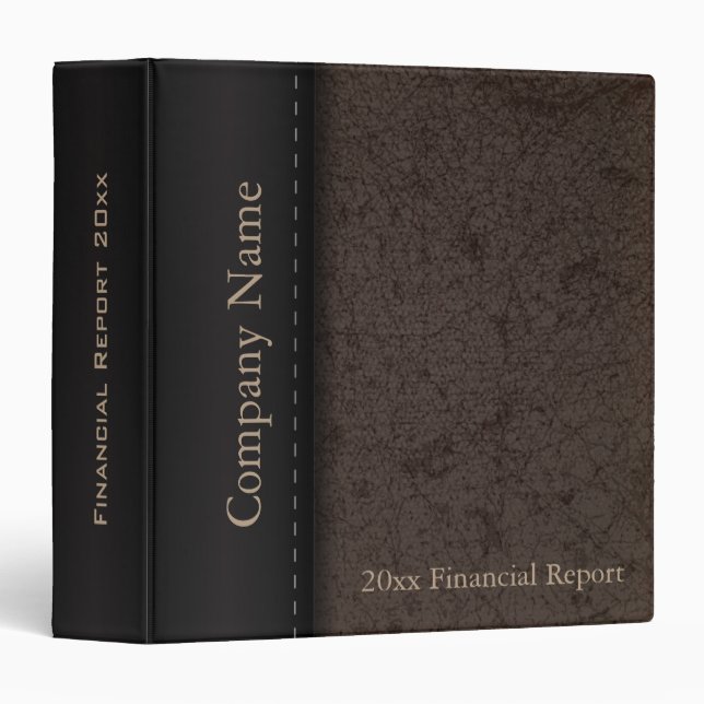 Dark Brown Grunge Leather Style Binder (Front/Spine)