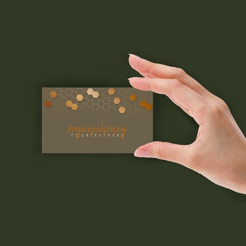 Dark Brown Honeycomb Bee Farm Apiary Business Card