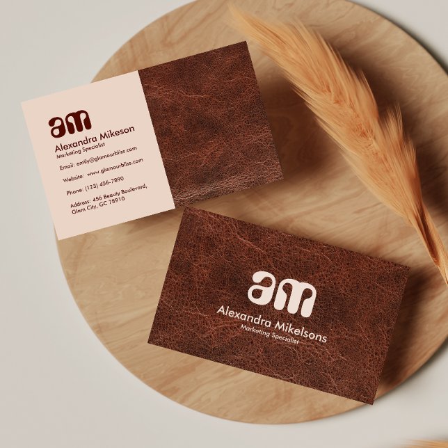 Dark Brown Leather Branding Business Card (Creator Uploaded)