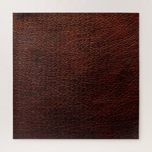 Dark Brown Leather Genuine Texture Background Jigsaw Puzzle