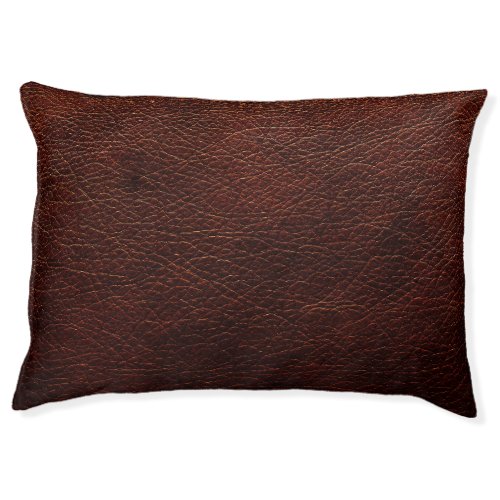 Dark Brown Leather Genuine Texture Background Pet Bed