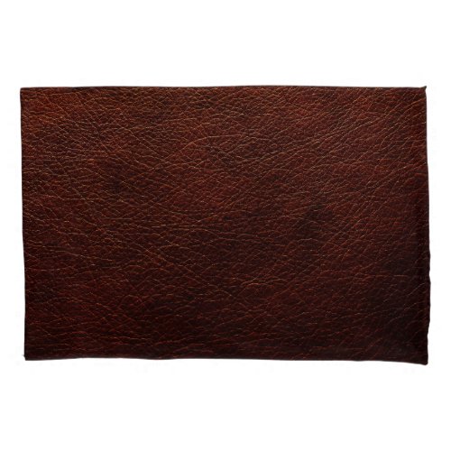 Dark Brown Leather Genuine Texture Background Pillow Case