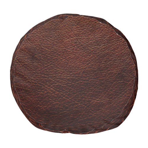 Dark Brown Leather Genuine Texture Background Pouf