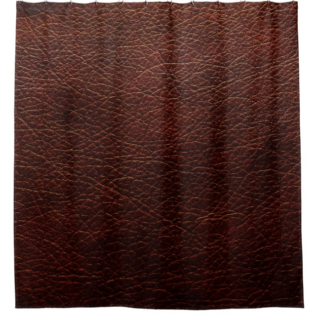 Dark Brown Leather: Genuine Texture Background Shower Curtain (Front)