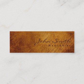 Dark Brown Leather Geologist Business Card by cardfactory at Zazzle