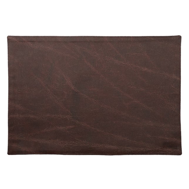 Dark Brown Leather Print Cloth Placemat (Front)
