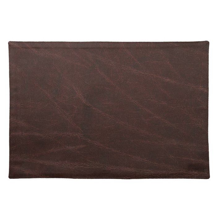 Dark Brown Leather Print Cloth Placemat Zazzle Com
