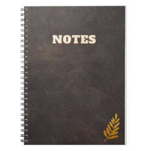 dark brown leather style notebook