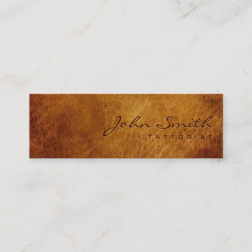 Dark Brown Leather Tattoo Art Business Card