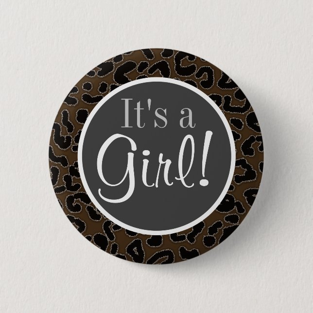 Dark Brown Leopard Print Button (Front)