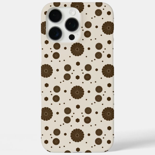 Dark Brown Micro Floral Beige Case-Mate iPhone Case (Back)