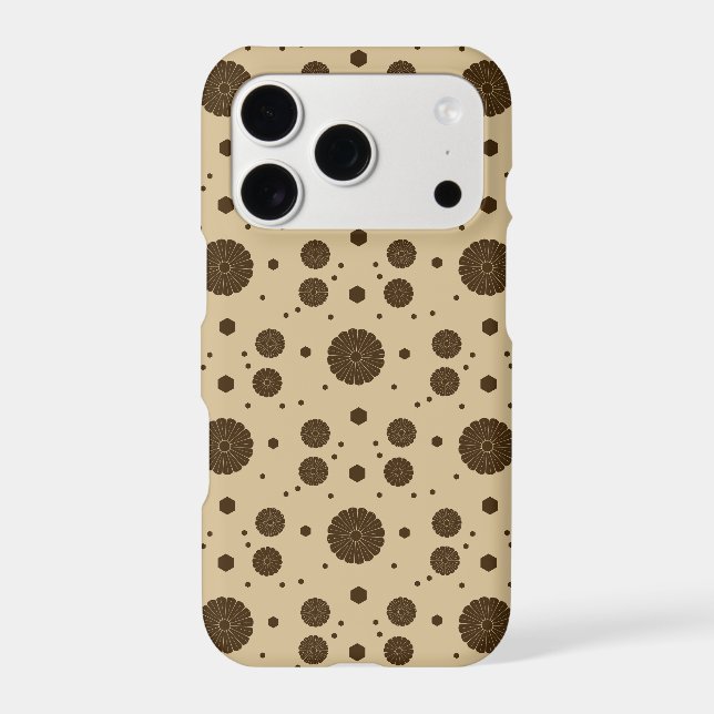 Dark Brown Micro Floral Beige Case-Mate iPhone Case (Back)