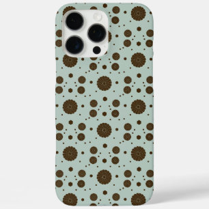Dark Brown Micro Floral Sage green iPhone 16 Pro Max Case