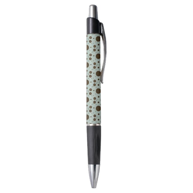 Dark Brown Micro Floral Sage Green  Pen (Bottom (Vertical))