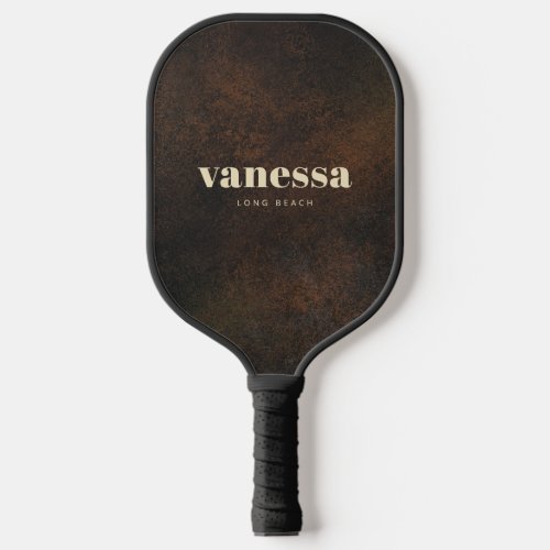 Dark Brown Monazite Minimal Modern Classic Name Pickleball Paddle