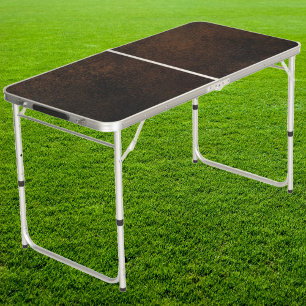 Dark Brown Monazite Stone Tailgate Beer Pong Table