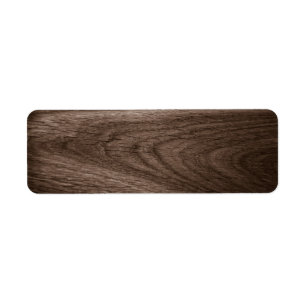Dark brown oak wood grain blank label