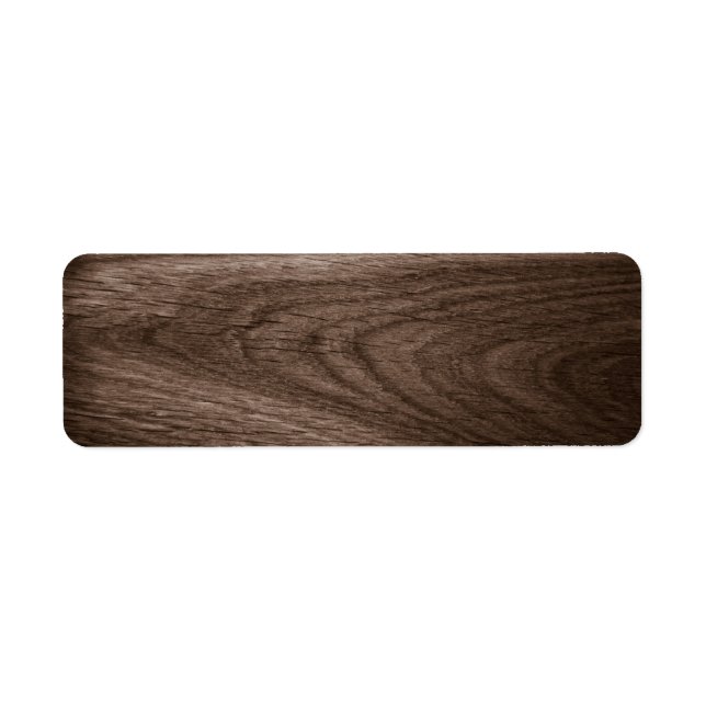 Dark brown oak wood grain blank label (Front)