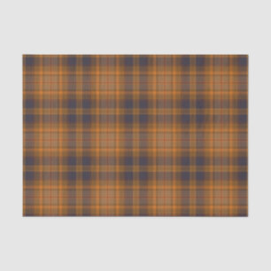 Dark brown orange tartan plaid tissue paper