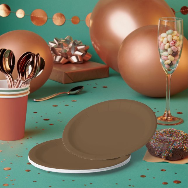 Dark Brown Paper Plates (Multi)