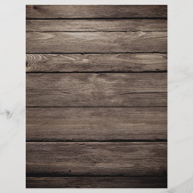 Dark Brown Reclaimed Barn Board Scrapbook Paper (Front)